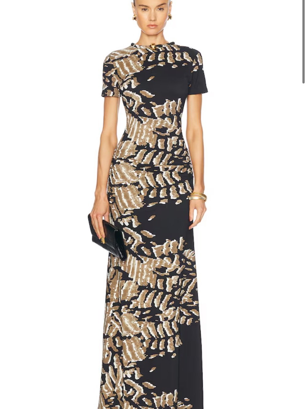 IN SEARCH OF Silvia Tcherassi Black and Tan Abstract-Print Maxi Dress